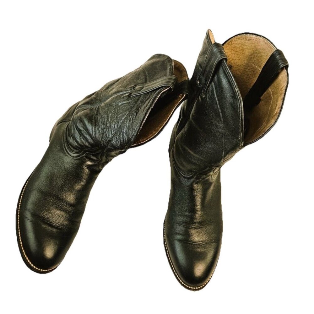 Biltrite Vtg Men’s Black Leather Cowboy Boots, 10EE, Extra Wide Western Farm - Picture 2 of 7